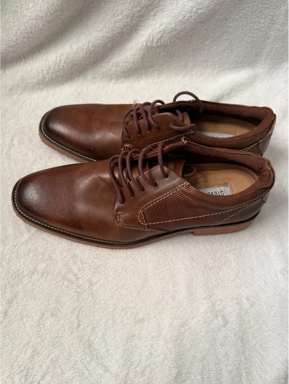 Steve Madden P-STIRR Mens 8.5 Brown Leather Oxford Shoes